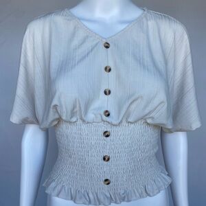 Love J Cream Top Women's size Small